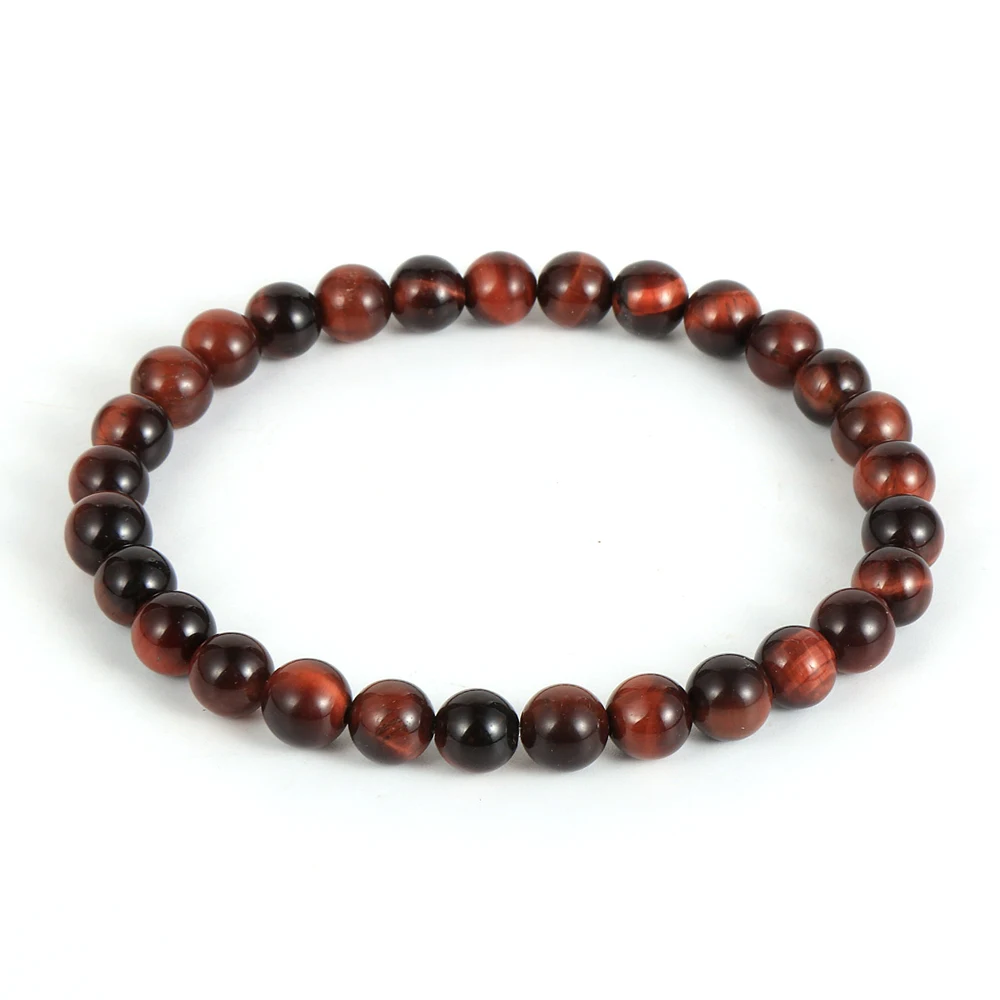 Мужские и женские 6 мм/8 мм натуральный камень тигровый глаз бусы браслет синий