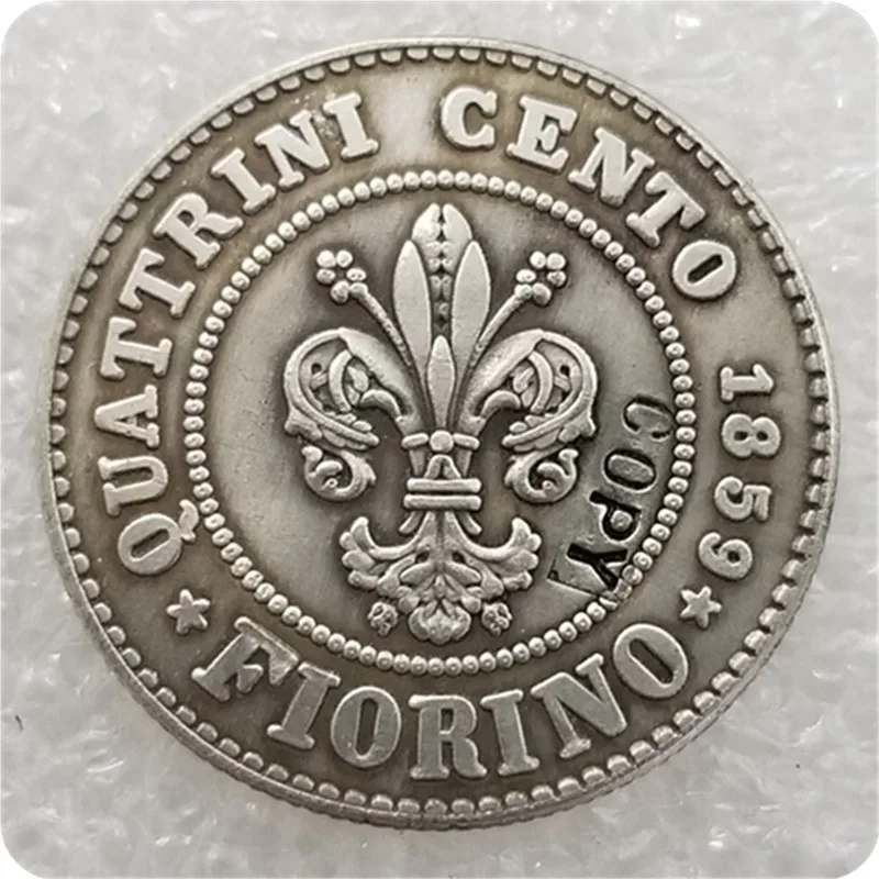 1859 Тоскана (итальянские Штаты) 1 фиорино-Леопольдо II копия монет | Дом и сад