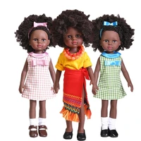 35cm black african reborn doll full silicone american baby dolls vinyl african doll pretty girl toy bath toy gifts dress up toys