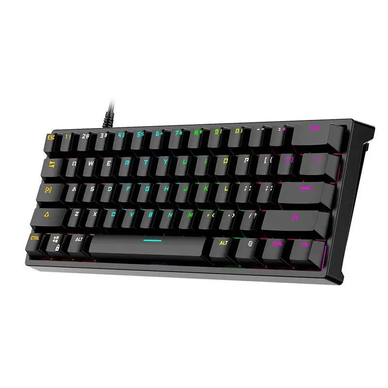 

Игровая клавиатура G101, механическая Проводная клавиатура с RGB-подсветкой, 61 клавиша, для ПК, ноутбука, настольного компьютера