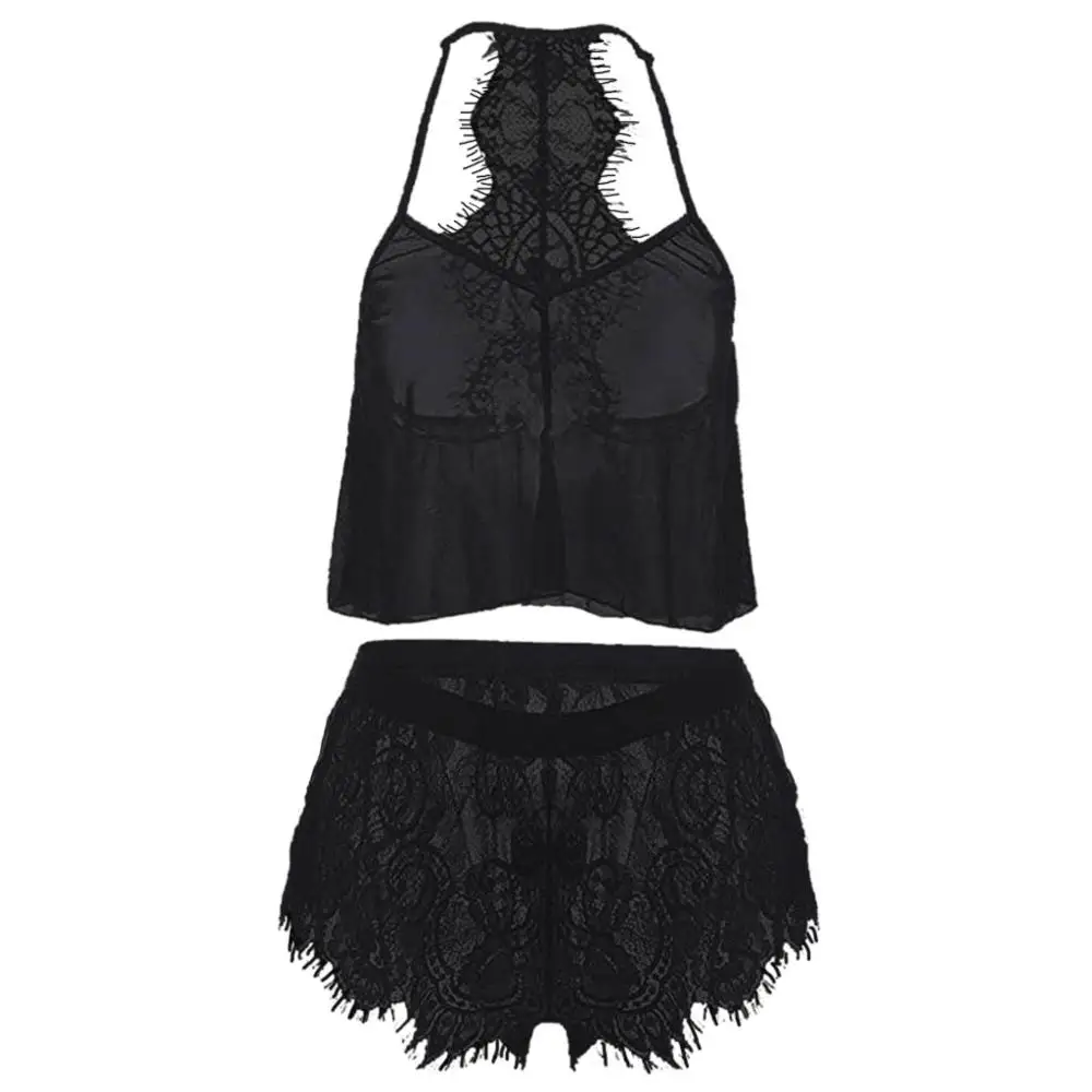 Пижамные комплекты MIARHB Женская кружевная ультратонкая сексуальная пижама