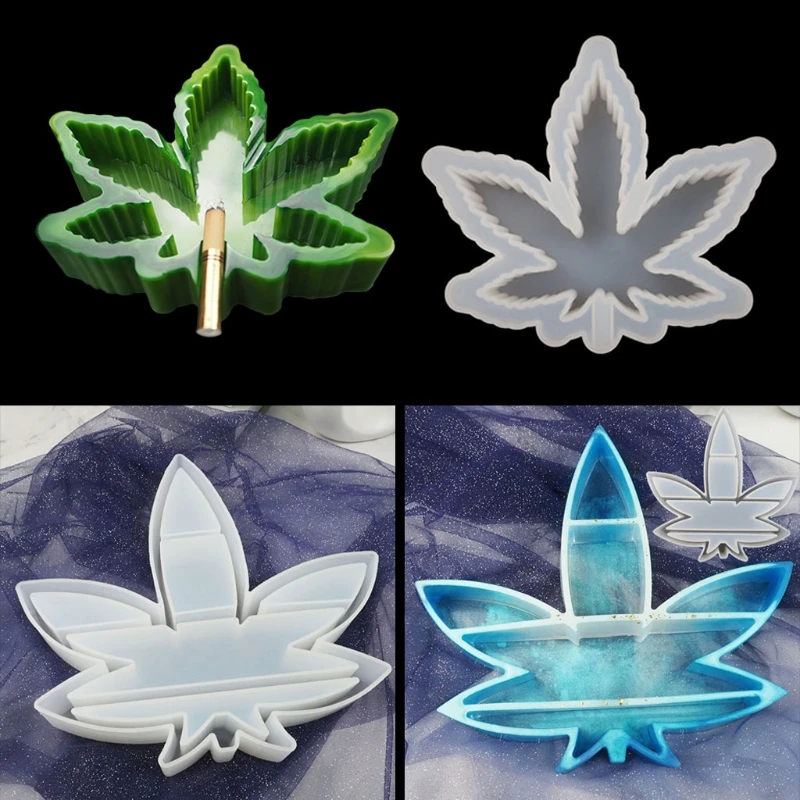 

Epoxy Resin Mold 2 Pcs Maple Leaf Ashtray Resin Mold Jewelry Storage Box Tray Silicone Mould Handmade DIY Crafts Decoration Tool