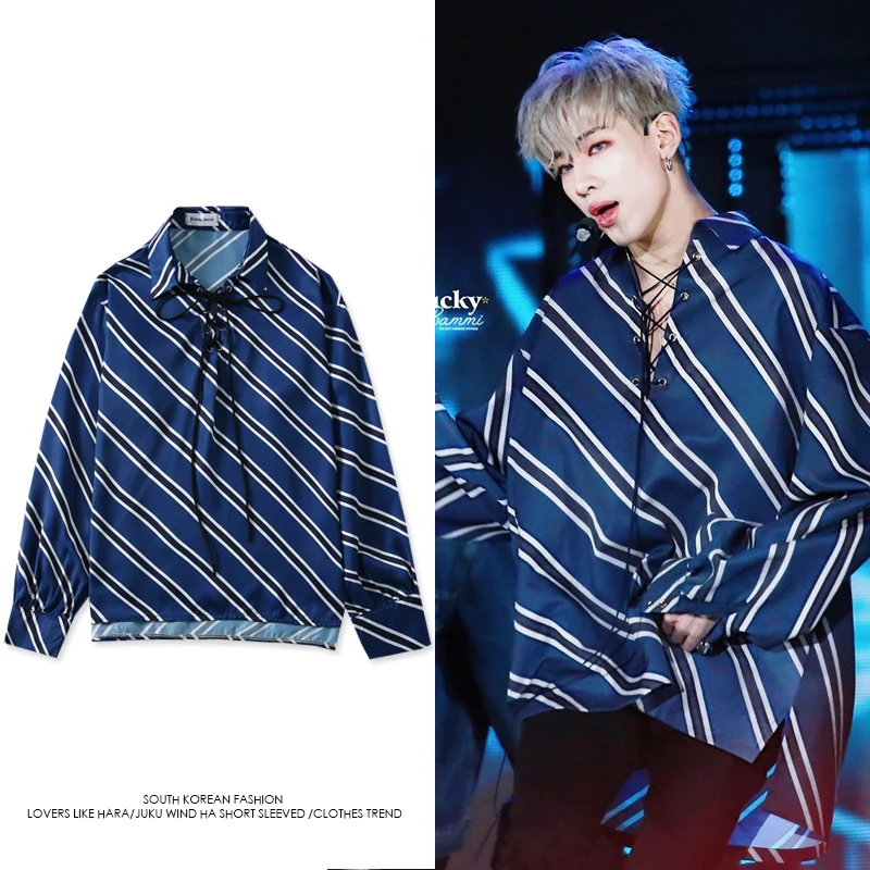 Got7 Bambam 2019 весна и Осенняя рубашка camisa masculina camisas para hombre Для мужчин рубашки Кей-поп