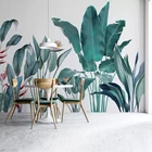Пользовательские 3D фотообои ручная роспись банановые листья водонепроницаемые шелковые ткани росписи Papel де Parede гостиная спальня настенный Декор 3D