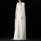Женское платье до пола DEAT, белое Элегантное платье без рукавов с квадратным вырезом и высокой талией, 13C795, весна-осень 2022
