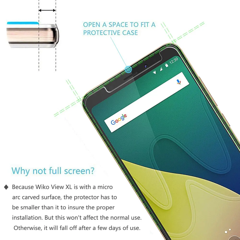 Закаленное стекло 9H 2.5D Премиум качества для Wiko View 2 Plus + 5 93&quot|Защитные стёкла и