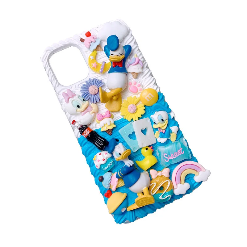 

Handmade For Xiaomi Redmi Note 9 pro DIY case Note 8/8t Cute Duck Phone Shell K30/20 Beauty Cream Candy Food DIY Cover Redmi 8/9