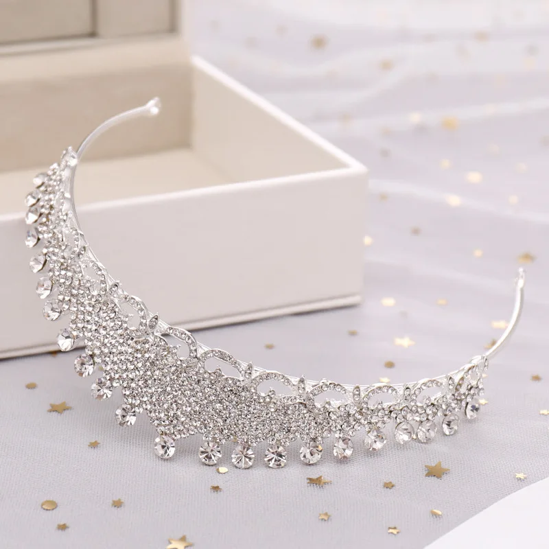 Золотая Хрустальная Женская корона свадебные украшения для волос аксессуары
