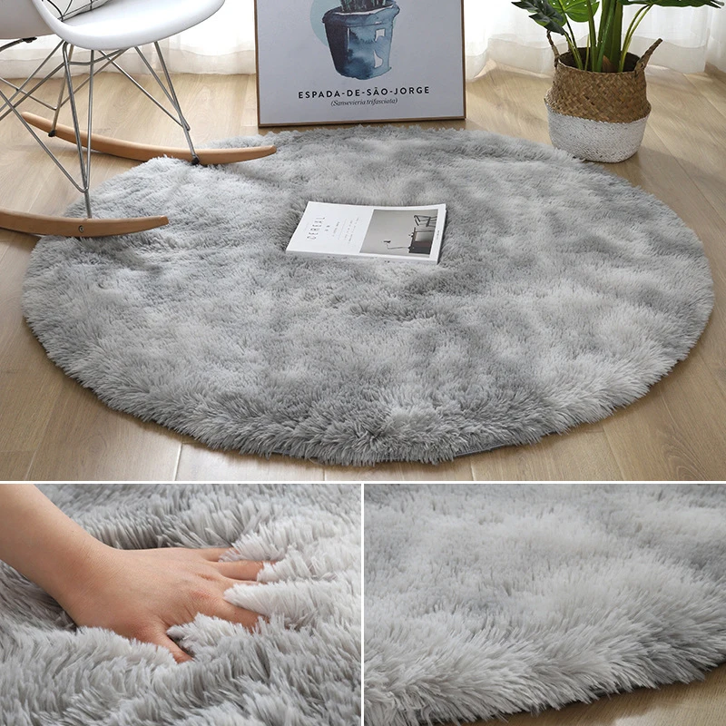 

Fluffy Round Rug Carpets for Living Room Decor Faux Fur Rugs Kids Room Long Plush Rugs for Bedroom Shaggy Area Rug Modern Mats
