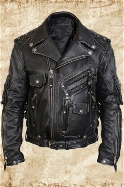 

PU Leather Coat Men Jacket Spring Fall Winter Top Slim Korean Streetwear Gothic Moto Biker Punk Outwear Abrigos Mujer Invierno
