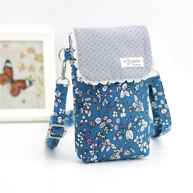 

Cotton Floral Children School Bags Kids Travel Messenger Cross-Body Bags Small Phone Pouches For Kindergarten Babg Girls
