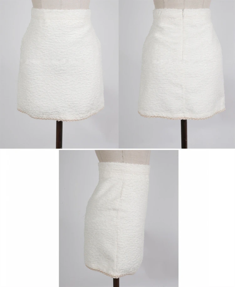 

Fashion Two Piece Set Women High Quality Knitted Blended Fabric Short Coat Women Tops And High Waist Package Hip Skirts SL481