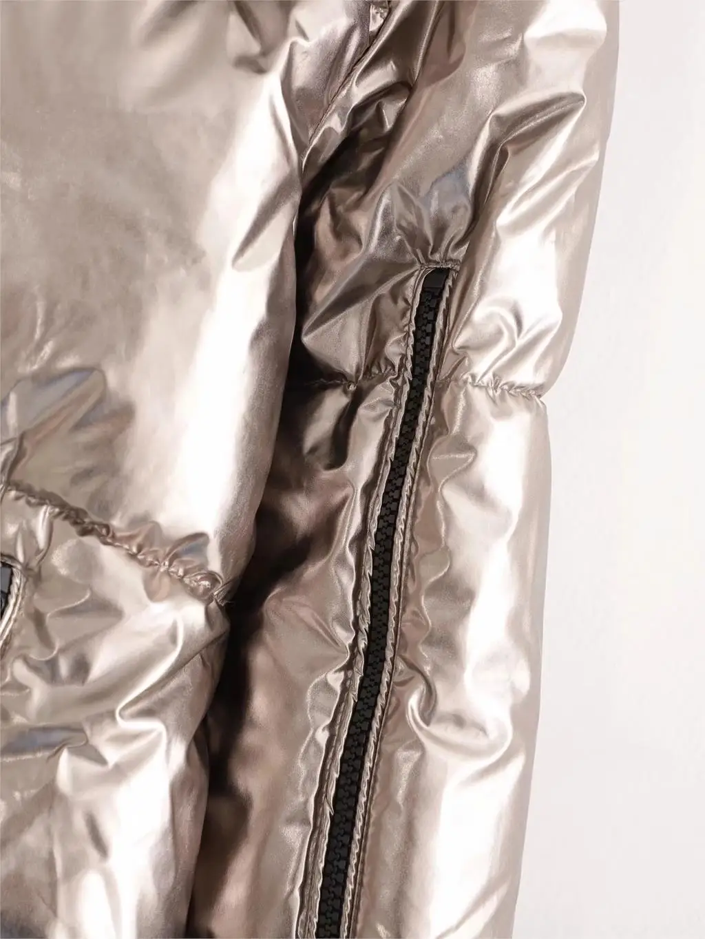 Зимняя куртка женская парка с рукавом на молнии Стеганое пальто 2019 корейская