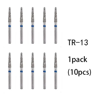 TR-13(10pcs) BR-31 Dental Diamond Burs Drill Dentistry Burs High Speed Handpiece Handle Diameter 1.6mm Dentist Tools BR-41 TR-13 FO32 - Цвет: TR-13(10pcs)