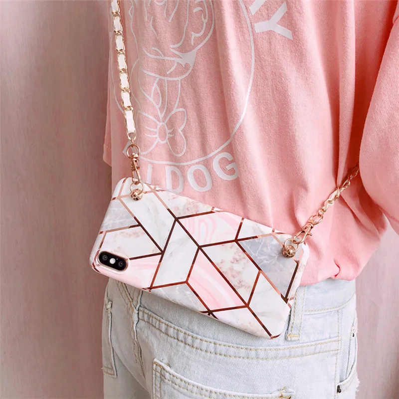 Мраморный сумка на ремешке-цепочке чехол из термопластичного полиуретана для