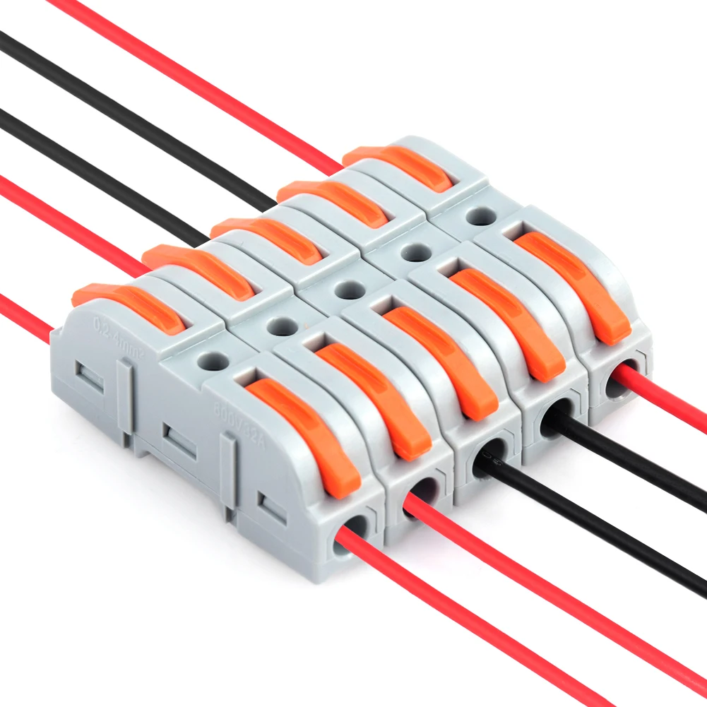 

5/20/40 PCS Wire Connectors SPL-1 Fast Wire Cable Connectors Universal Compact Conductor Wiring Connector Push-in Terminal Block