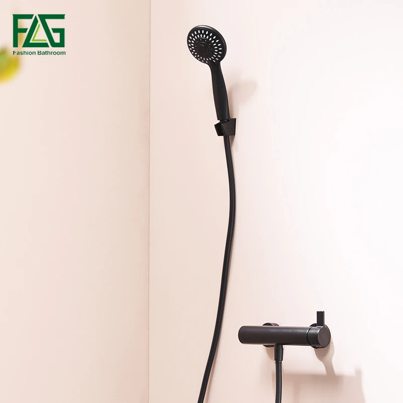 

Смесители для душа FLG, настенный смеситель для ванны, черный смеситель для ванной, высококачественный набор для душа из латуни HS169-55B-01