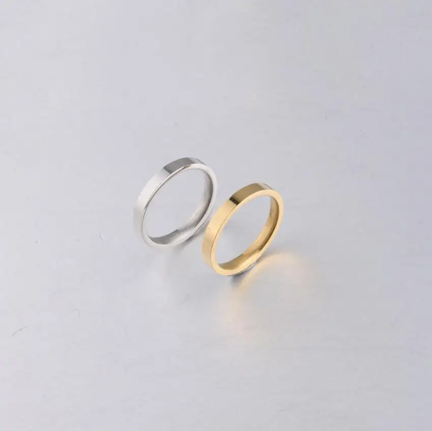 5 шт./лот широкие 3 мм новые кольца из нержавеющей стали гладкие Простые Свадебные
