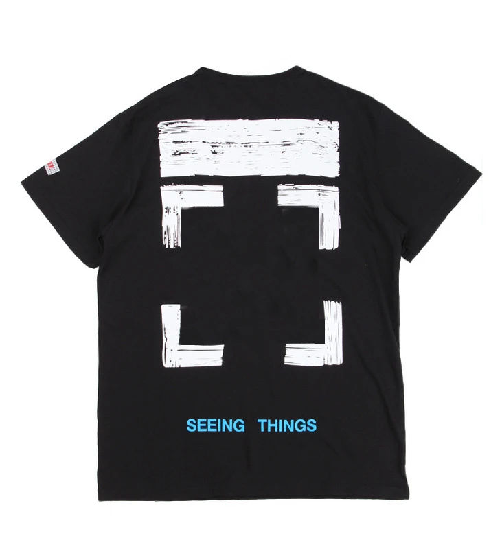 

Off Fashion Cotton Short Sleeves T Shirt Mens Top Tee Paint Printing T-shirt Casual Tee Tops Back Printing Shirt