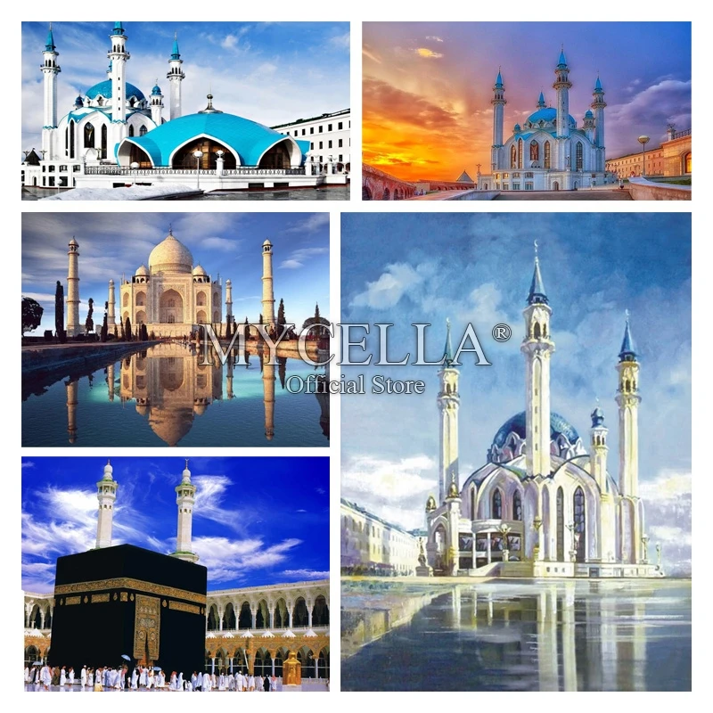 Здание пейзаж Алмазная вышивка мечети полный набор для картин из алмазов Религия