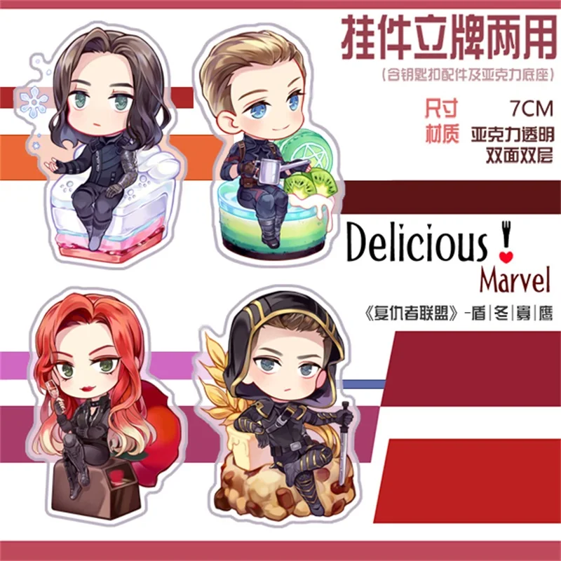 Аниме Marvel's Мстители баки Барнс Капитан Америка Косплей акриловый стенд фигурный брелок подвеска брелок в подарок