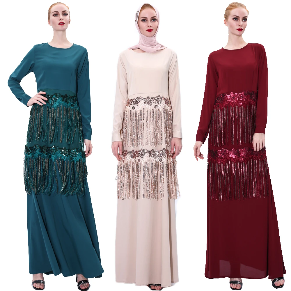 Блестки Abaya для женщин Дубай длинное женское платье вечевечерние турецкий кафтан