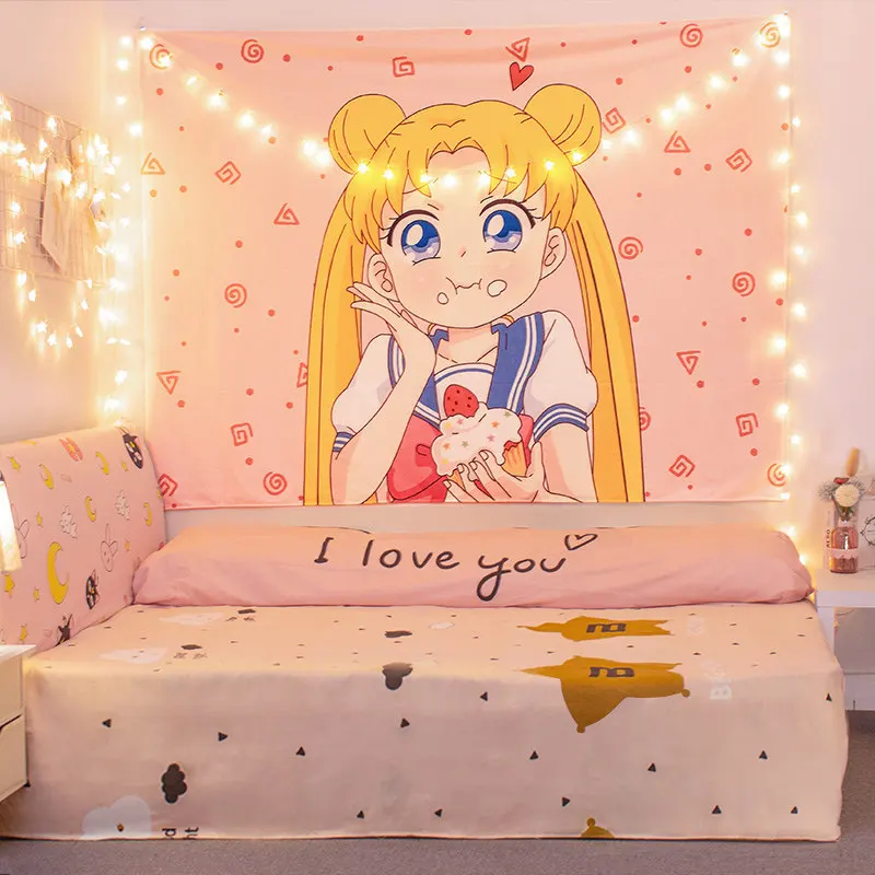 

Sailor Moon Printed Wall Tapestry Decoration Bedroom Wall Decoration Tapestry Kawaii Room Decoration Room Decoration Tapestry
