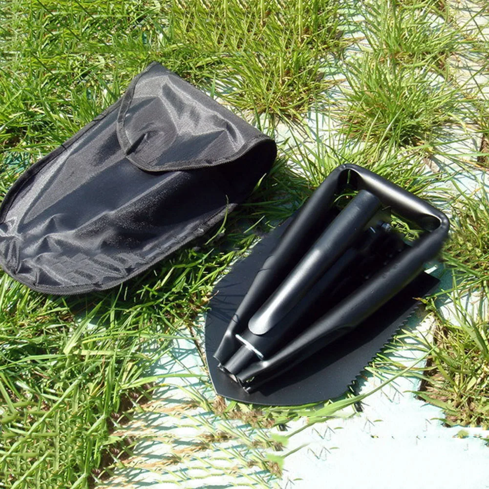 

Engineer Car Folding Camping Shovel Carbon Steel Mul Easy Grip Saw Edge Hard Sturdy Abrasion-resistant Coat Triangular Handle