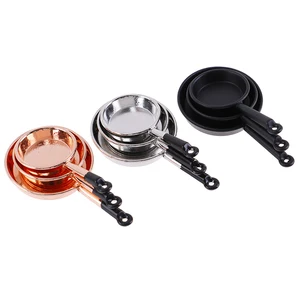 Винтажный миниатюрный металлический кукольный домик в масштабе 112, аксессуар для сковородки для приготовления пищи котелок, кухонная посуда