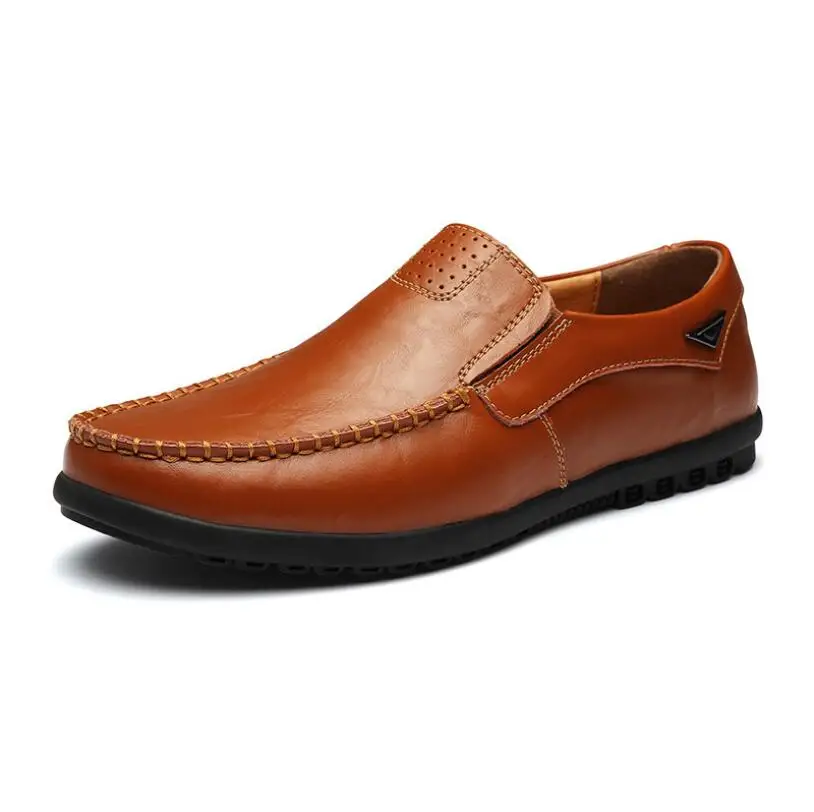 

Leather Men's Casual Shoes 2021 Men's Loafers Moccasins Breathable Non-slip Black Driving Shoes, plus size 37-47