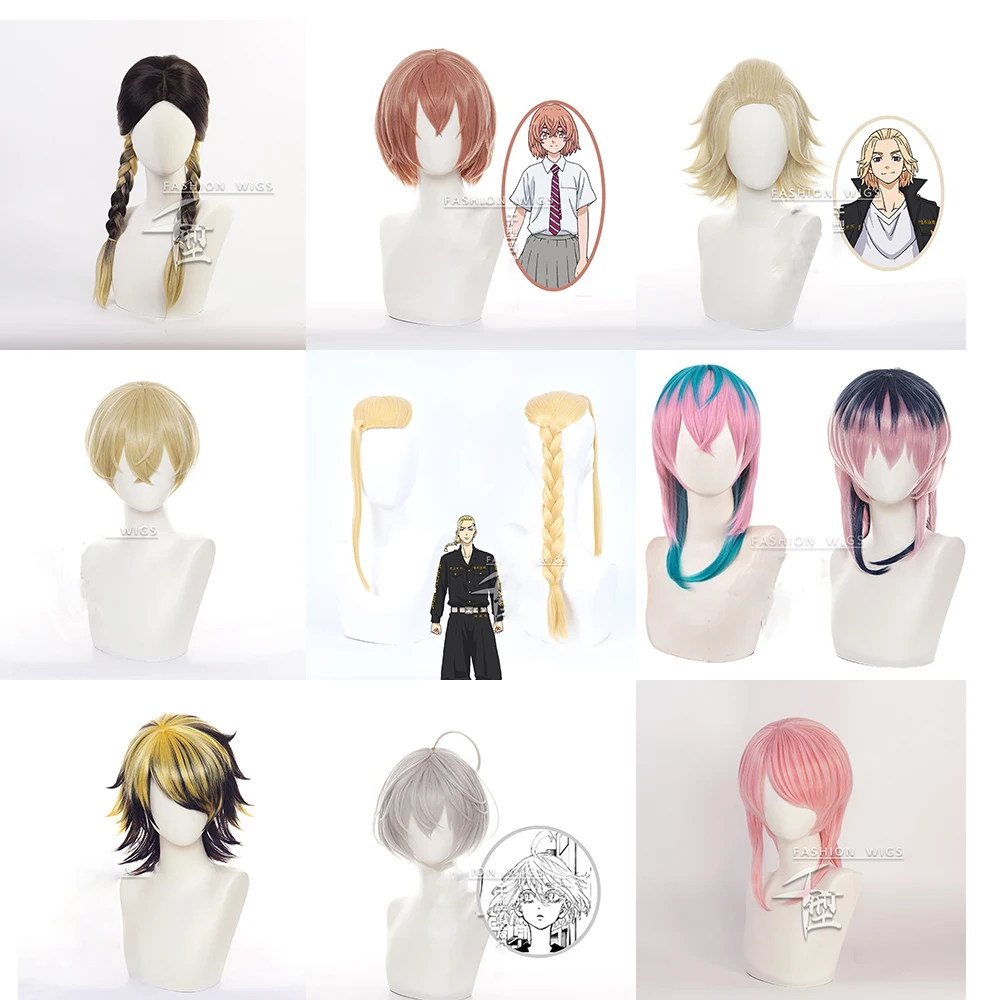 

Anime Tokyo Revengers Wigs Manjiro Sano Ryuguuji Ken Chifuyu Matsuno Takashi Mitsuya Baji Keisuke Hanemiya Kazutora Cosplay Wig