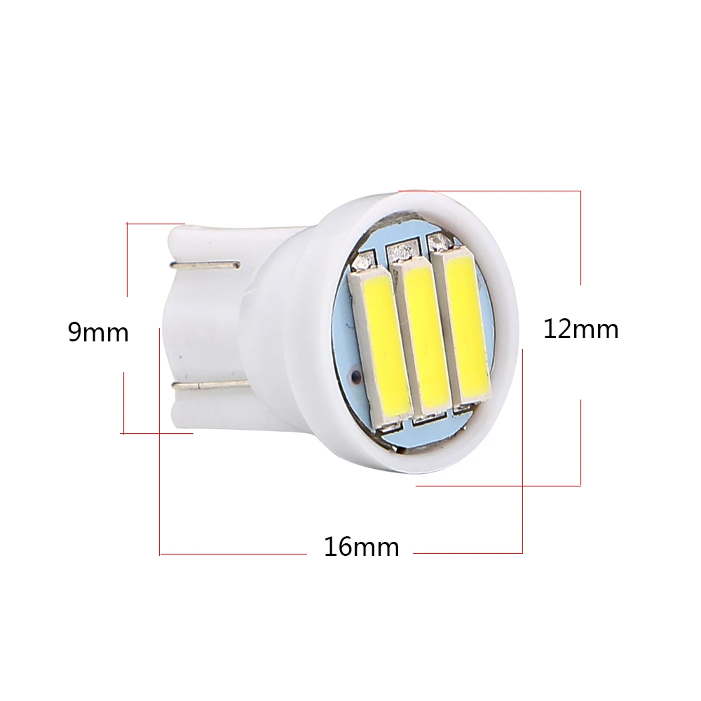 1000 шт./лот T10 7014 3SMD 194 927 161 168 W5W 3 светодиодных фар для авто Подсветка приборной панели сигнальные лампы AC/DC 12V парковки боковых фонарей
