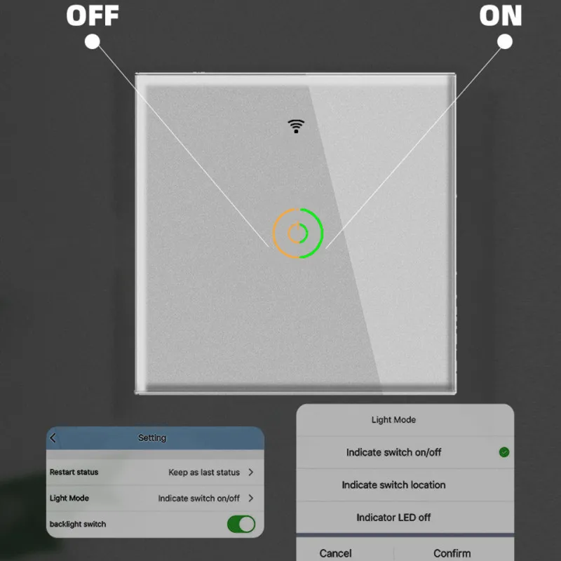 

WIFI Touch Wall Switch Graffiti Smart Voice Control Alexa EU Type 86 LED Panel Wall Light Wifi Touch Wall Switch Timing Remote