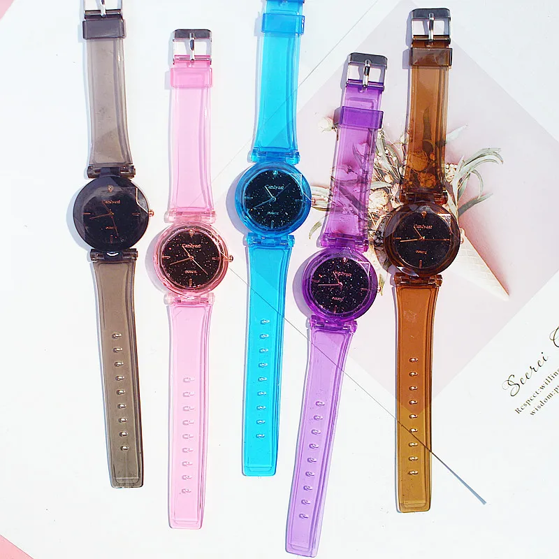 Часы для мальчиков и девочек Простые Модные Цветные наручные часы с силиконовой