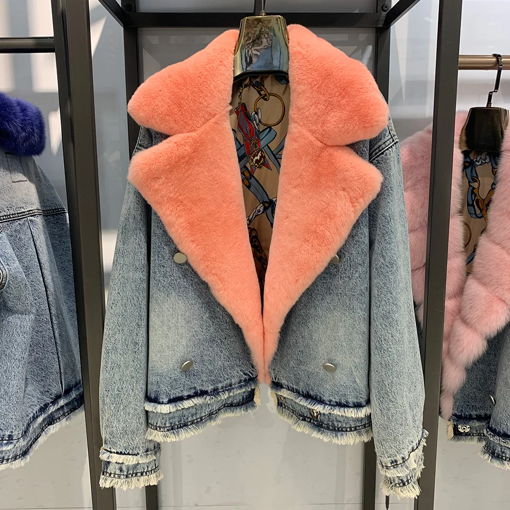 Дизайнерская джинсовая куртка Новое поступление зимняя модная женская верхняя