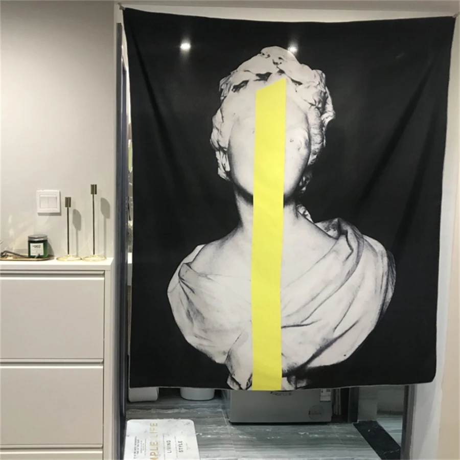 Черно белый гобелен David Art Настенный декор спальня хиппи настенная ткань одеяло