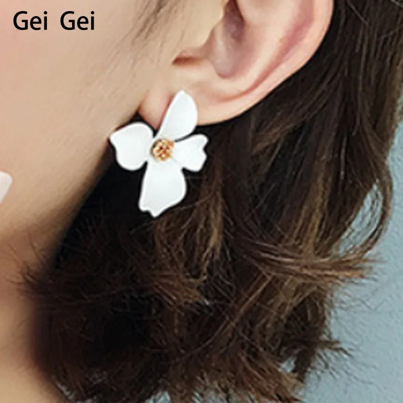 Милые модные серьги в виде цветка для девочек фирменные дизайнерские маленькие