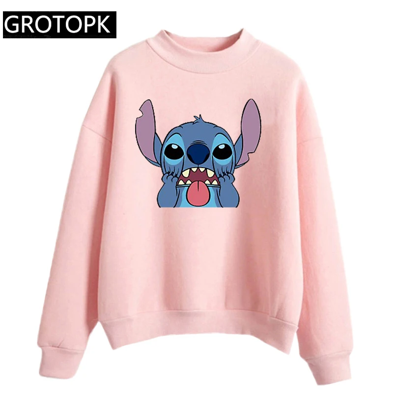 Женская модная толстовка с капюшоном Lilo Stitch Harajuku Kawaii, толстовки с милым рисунком, женские повседневные толстовки с принтом, милые повседневные топы