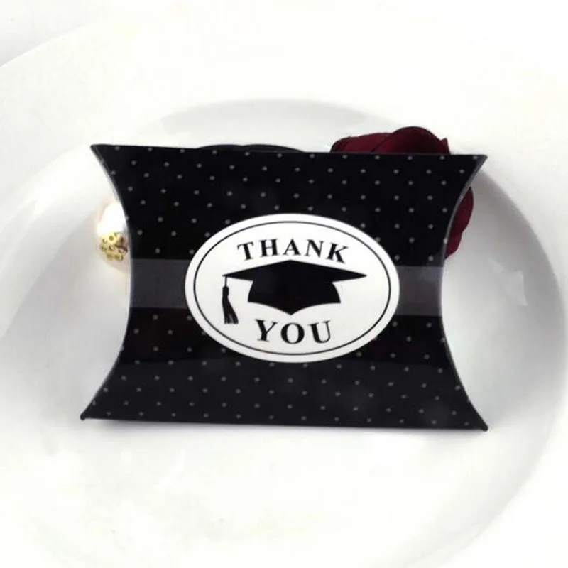 30/50/100 шт. &quotспасибо&quot черный Выпускной бакалавра Кепки Подушка подарочные