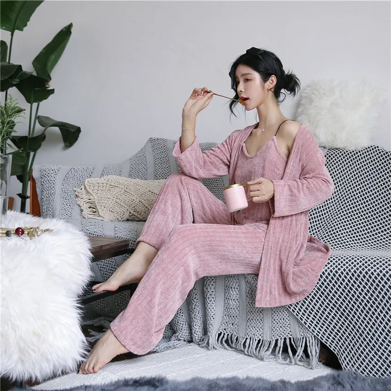2019 ночное белье из хлопка для сна женские пижамы комплект пижам осенне-зимняя