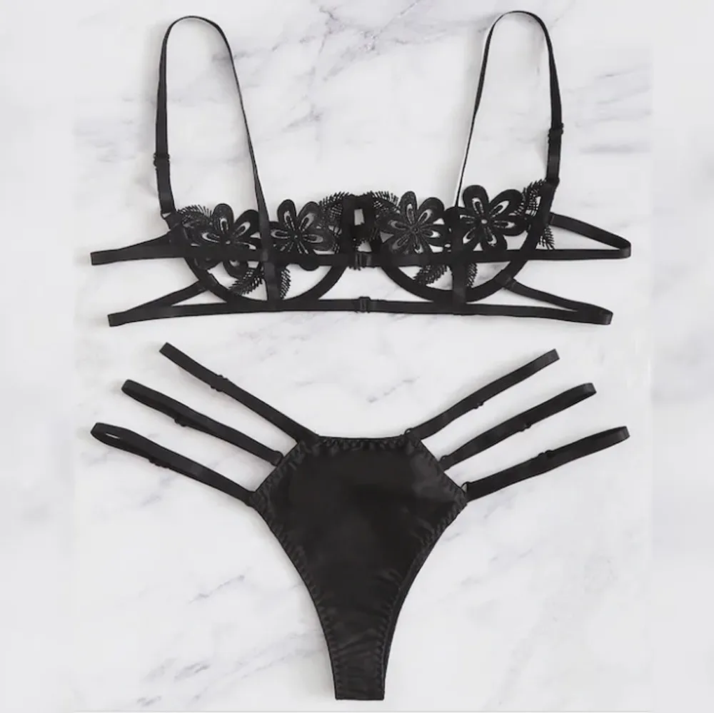 Цветочные кружева эротичный вырез комплект нижнего белья Для женщин близко
