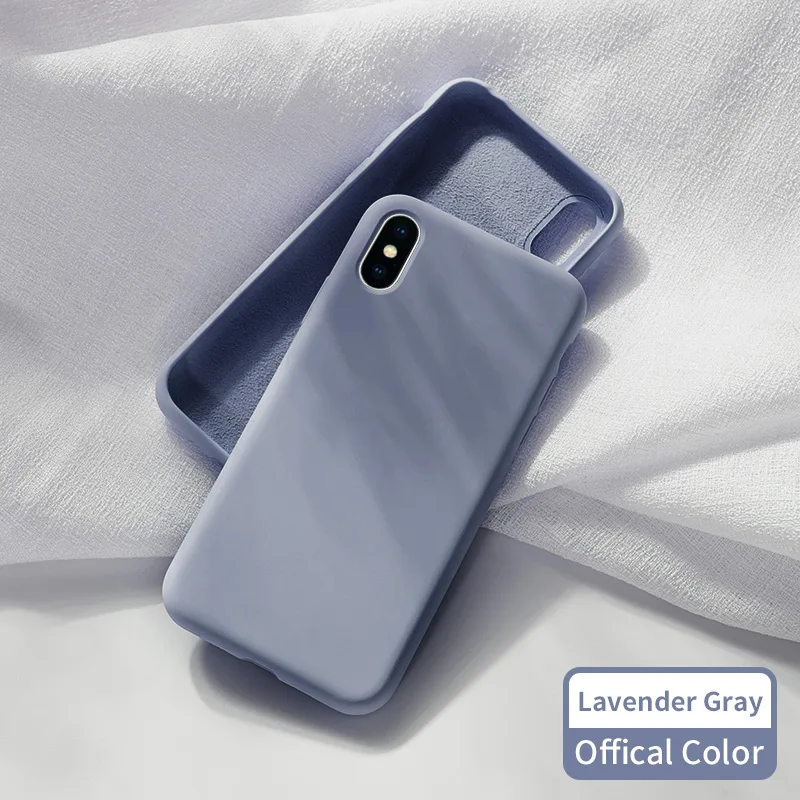 Lavender Gray Чехол ASINA для iPhone 8, 7, 6, жидкий силиконовый чехол, однотонный Прозрачный бампер для iPhone 8, 7, 6 Plus, X, Xs, Max, XR, Coque Capa - Цвет: Lavender Gray
