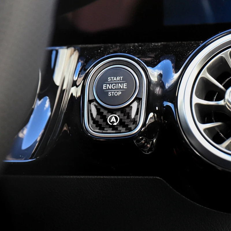 2x Carbon Fiber for Benz A Class W177 Glb X247 Cla Amg W247 Engine Start Stop Button Sticker | Автомобили и мотоциклы