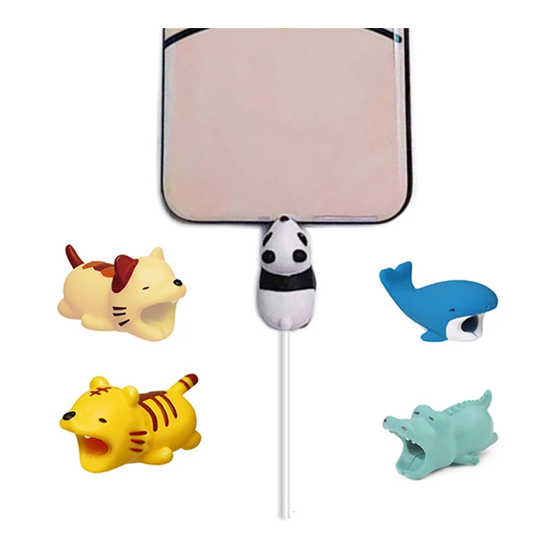 Милая защита от ударов USB кабеля передачи данных в виде животного универсальная