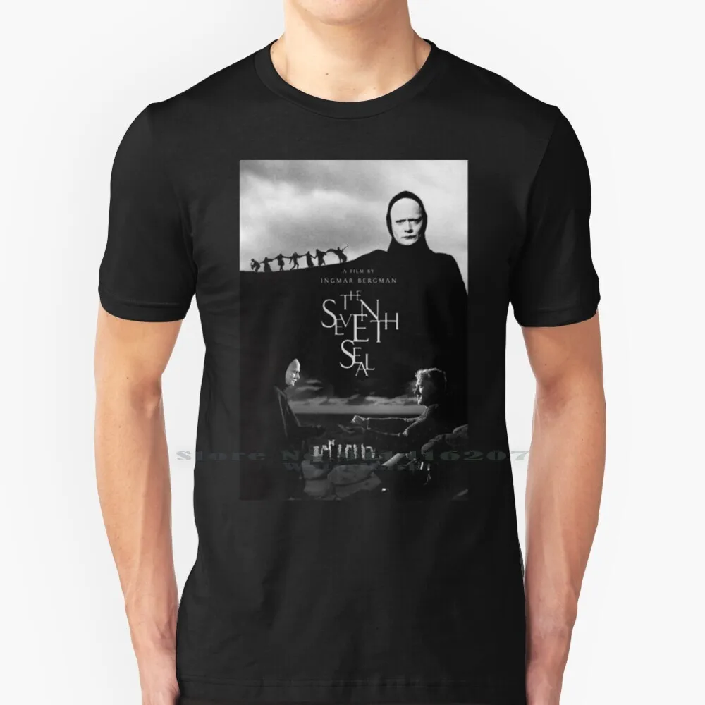 Футболка с принтом на седьмом уплотнителе Ingmar Bergman 100% чистый хлопок momoeart53