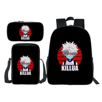 hunter x hunter backpack 3 piecesset stylish simplicity boy girl messenger bag pencil case new hxh anime printed backpack