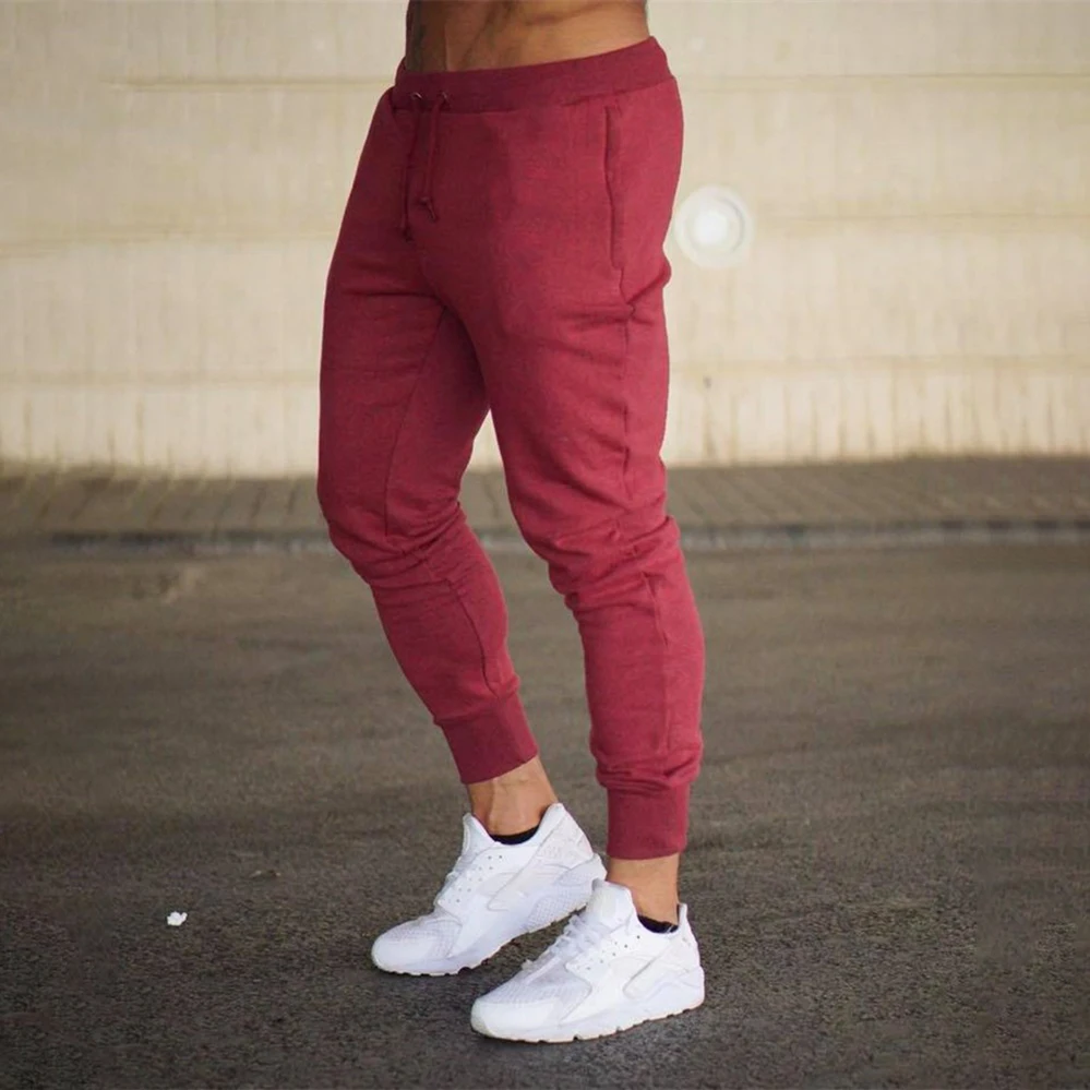 

2020 Men's Solid Casual Trouser Casual Pencil Pants Fitness Elastic Waist Harem Pants Slim Sweatpants
