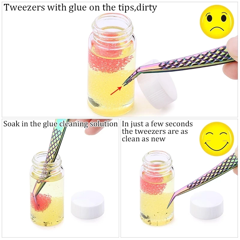 Набор для обучения наращиванию ресниц кисть накладных пинцет кольцо клея