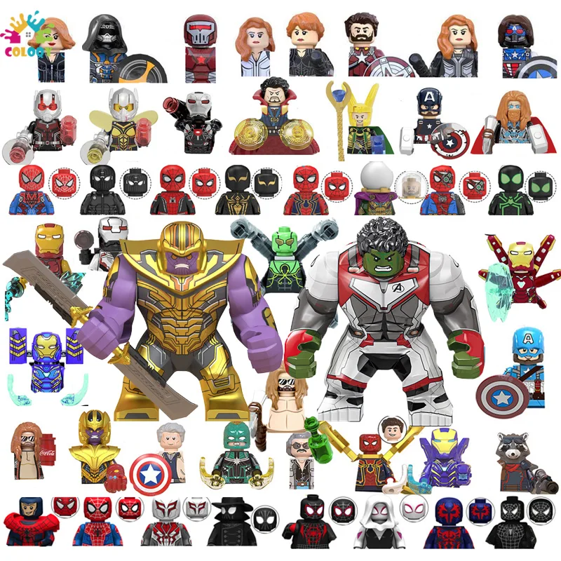 

Disney Blocks Marvel Iron Man Mecha Figures Building Blocks Hulk Thanos Spider Man Bricks Mini Toys For Kids Christmas Gifts