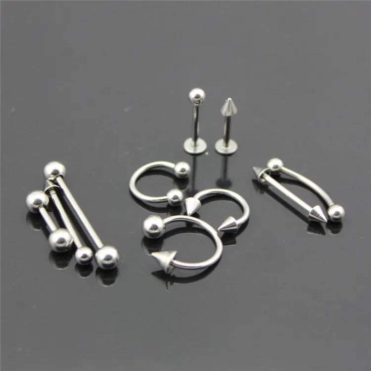 

Body Jewelry 5pcs/lot Fake Nose Ring Goth Punk Lip Ear Clip On Fake Septum Piercing Stainless Steel Hoop Lip Hoop Rings Earrings